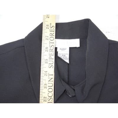 Allison Woods Womens Black Button Front Blazer Jacket Plus Size 16W - Thumbnail 2