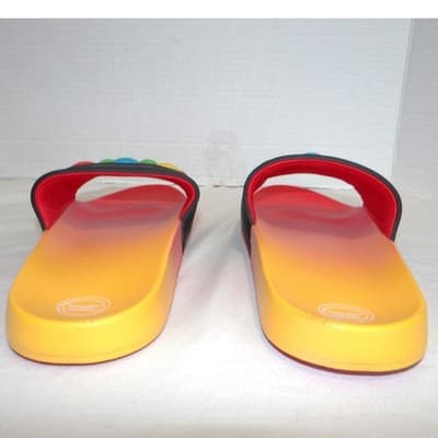 Wonder Nation Womens Red Yellow Ombre Slide Sandals Multicolor 3D Dots Size 6 - Thumbnail 5