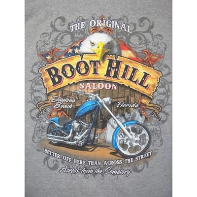 Vintage Boot Hill Saloon Daytona Beach Florida Pocket T-Shirt Mens Medium Gray - Thumbnail 13