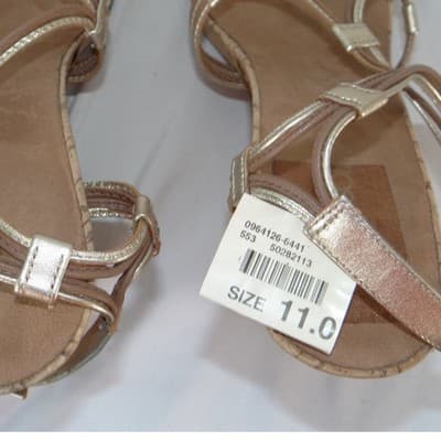 Aerosoles Womens Gold Metallic Strappy Cork Wedge Sandals Size 11 - Thumbnail 10