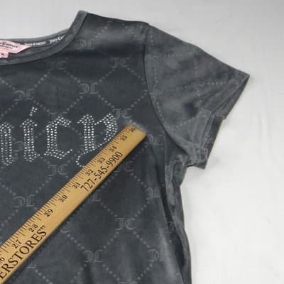 Juicy Couture Velour Shorts Grey All Over JC Logo Sleepwear Loungewear Women XL - Thumbnail 6