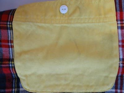 H & Dumar Men's Plaid Button-Up Shirt with Yellow Pockets and Elbow Patches, 3 - Thumbnail 5