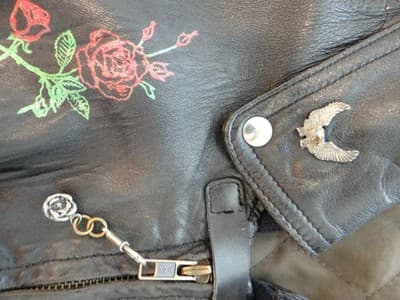 Country Star Hollywood Women's Leather Jacket with Embroidered Patches - Thumbnail 6
