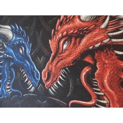 Vintage Men's Black Dragon Graphic T Shirt Fire Ice Mythical Fantasy Shirt - Thumbnail 10