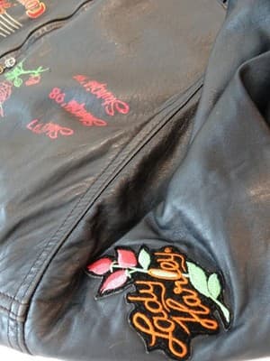 Country Star Hollywood Women's Leather Jacket with Embroidered Patches - Thumbnail 3