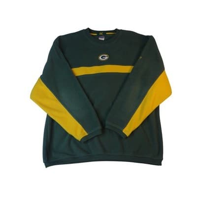 Green Bay Packers Fleece Sweatshirt Men's XXL NFL Reebok Green Yellow - Thumbnail 7