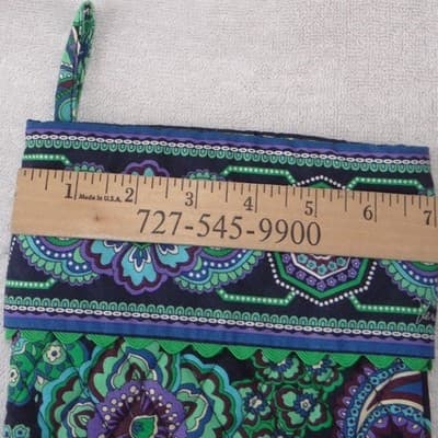 Vera Bradley Quilted Christmas Stocking Provencal Blue Green Purple Paisley - Thumbnail 3