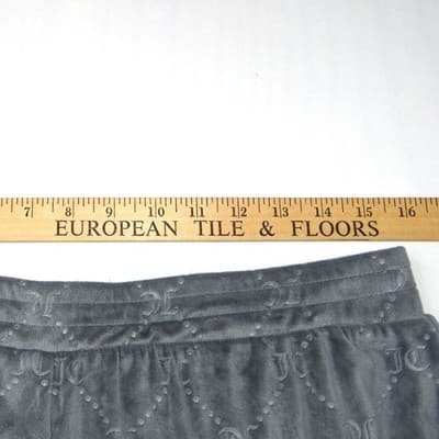 Juicy Couture Velour Shorts Grey All Over JC Logo Sleepwear Loungewear Women XL - Thumbnail 12