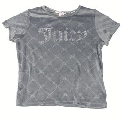 Juicy Couture Velour Shorts Grey All Over JC Logo Sleepwear Loungewear Women XL - Thumbnail 2