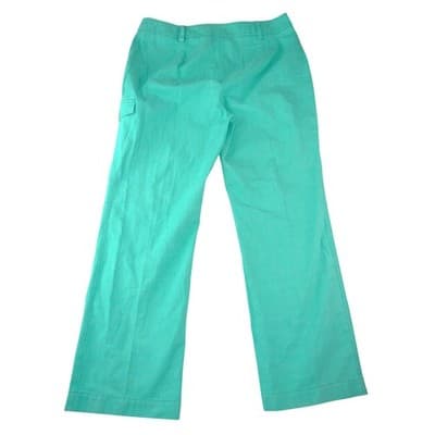 NWT-Jones Wear Sport Women Teal Green Wide Leg Cotton Pants 100% Cotton Size 16 - Thumbnail 4