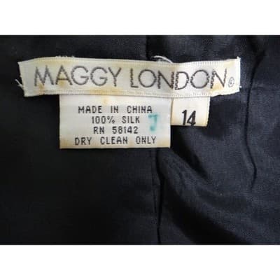 Maggy London Red Black Tiger Stripe Quilted Silk Jacket Size 14 - Thumbnail 3