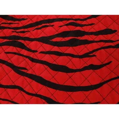 Maggy London Red Black Tiger Stripe Quilted Silk Jacket Size 14 - Thumbnail 4