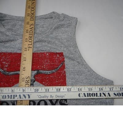 Gray Tank Top Cow Skull & Beer Graphic Sleeveless Women's M - Thumbnail 5