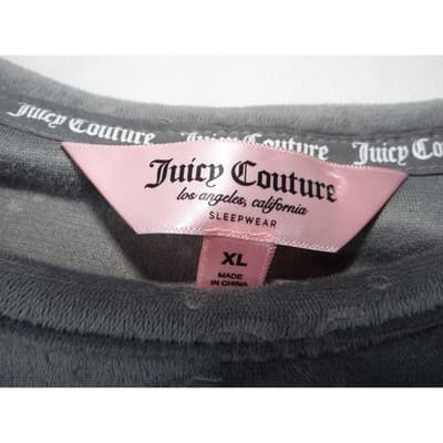 Juicy Couture Velour Shorts Grey All Over JC Logo Sleepwear Loungewear Women XL - Thumbnail 3