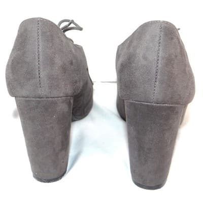 ana A New Approach Grey Faux Suede Lace Up Block Heel Oxford Booties Size 10 - Thumbnail 5