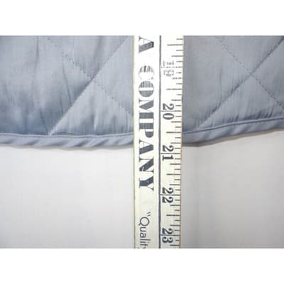 H&M Quilted Puff Sleeve Top Light Blue Gathered Waist Tie Back XS - Thumbnail 9