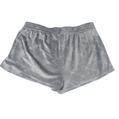Juicy Couture Velour Shorts Grey All Over JC Logo Sleepwear Loungewear Women XL - Thumbnail 8