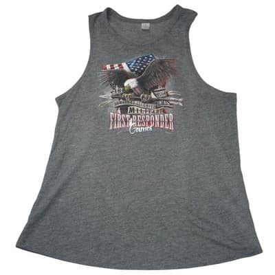 First Responder Games Eagle Flag Tank Top Women's Large Gray