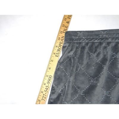 Juicy Couture Velour Shorts Grey All Over JC Logo Sleepwear Loungewear Women XL - Thumbnail 13