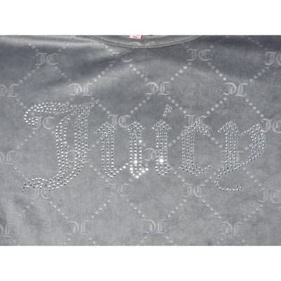 Juicy Couture Velour Shorts Grey All Over JC Logo Sleepwear Loungewear Women XL - Thumbnail 5