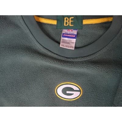Green Bay Packers Fleece Sweatshirt Men's XXL NFL Reebok Green Yellow - Thumbnail 5