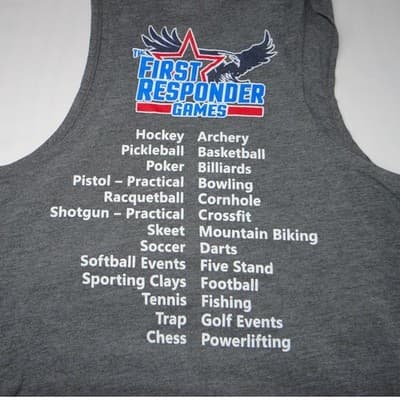 First Responder Games Eagle Flag Tank Top Women's Large Gray - Thumbnail 5