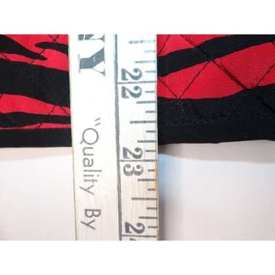 Maggy London Red Black Tiger Stripe Quilted Silk Jacket Size 14 - Thumbnail 6