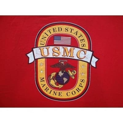 Vintage USMC United States Marine Corps Red T-Shirt Mens Large Made in USA - Thumbnail 3