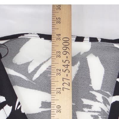 Nine West Womens Black White Floral Faux Wrap Dress V-Neck Short Sleeve Small - Thumbnail 5