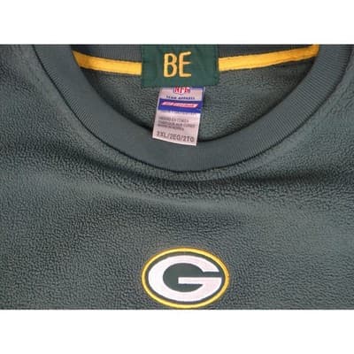 Green Bay Packers Fleece Sweatshirt Men's XXL NFL Reebok Green Yellow - Thumbnail 10