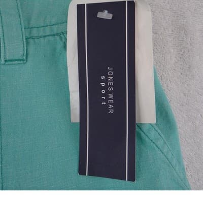 NWT-Jones Wear Sport Women Teal Green Wide Leg Cotton Pants 100% Cotton Size 16 - Thumbnail 3