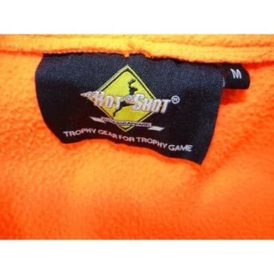 Blaze Orange Fleece Zip Up Hoodie Jacket Long Sleeve Pockets - Thumbnail 2