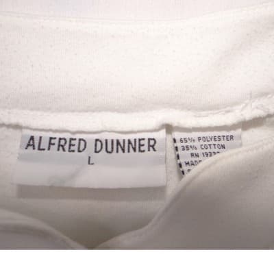 VTG Alfred Dunner Women White Floral Embroidered Button Front Short Sleeve Top L - Thumbnail 2