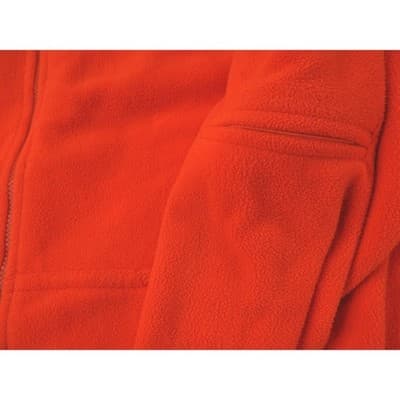 Blaze Orange Fleece Zip Up Hoodie Jacket Long Sleeve Pockets - Thumbnail 5