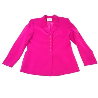 Le Suit Vintage Petite Women Magenta Pink 2 Piece Skirt Suit Blazer Set Size 10P - Thumbnail 2