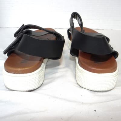 MIA Womens Black Faux Leather Platform Sandals Ankle Strap Hook Loop Size 5.5 - Thumbnail 4