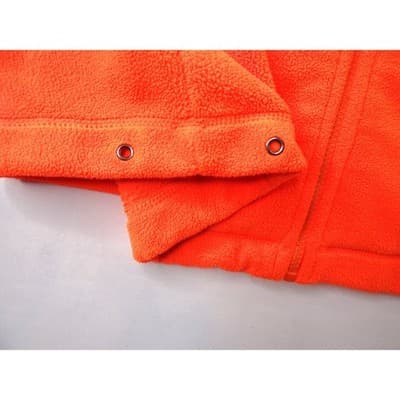 Blaze Orange Fleece Zip Up Hoodie Jacket Long Sleeve Pockets - Thumbnail 3