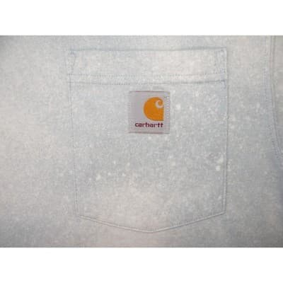 Carhartt Men Loose Fit Bleached Pocket T Shirt Size S Blue White Distressed - Thumbnail 3