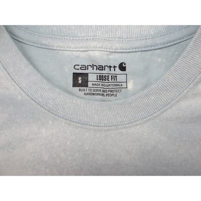 Carhartt Men Loose Fit Bleached Pocket T Shirt Size S Blue White Distressed - Thumbnail 2