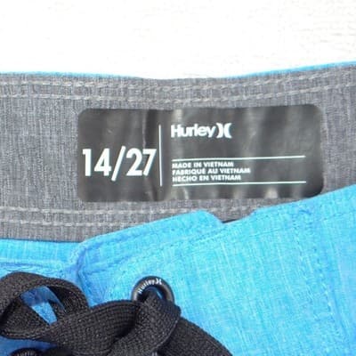 Hurley Mens Board Shorts Light Blue Heathered Swim Trunks Size 14/27 Lace Up - Thumbnail 2