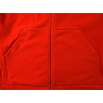 Blaze Orange Fleece Zip Up Hoodie Jacket Long Sleeve Pockets - Thumbnail 4