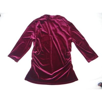Vince Camuto Burgundy Velvet Ruched Tunic Womens XL - Thumbnail 3