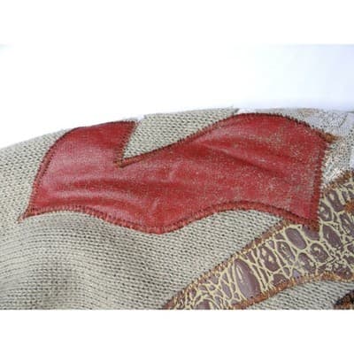 Vintage Unique Maurada Embellished Sweater Beige Knit Dolman Sleeve Women's M - Thumbnail 10