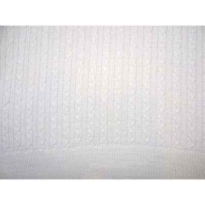 Alfred Dunner Women's White Cable Knit Short Sleeve Sweater Top Sz M Made in USA - Thumbnail 5