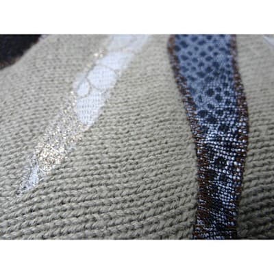 Vintage Unique Maurada Embellished Sweater Beige Knit Dolman Sleeve Women's M - Thumbnail 16