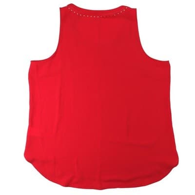 Michael Kors Women Bright Orange Studded Tank Top Size XL Casual Sleeveless Top - Thumbnail 3