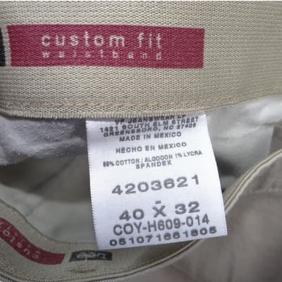 Lee Mens Custom Fit Waistband Khaki Chino Pants Tan 40x32 - Thumbnail 2