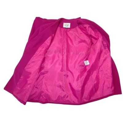 Le Suit Vintage Petite Women Magenta Pink 2 Piece Skirt Suit Blazer Set Size 10P - Thumbnail 3