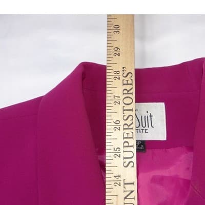 Le Suit Vintage Petite Women Magenta Pink 2 Piece Skirt Suit Blazer Set Size 10P - Thumbnail 11