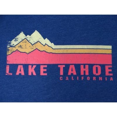 Coastal Classics Lake Tahoe California Mens T Shirt Navy Blue Graphic Tee - Thumbnail 5